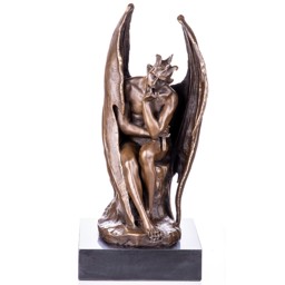 Ördög - bronz szobor márványtalpon képe