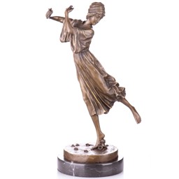 Táncoló lány bronz szobor, Art Deco képe