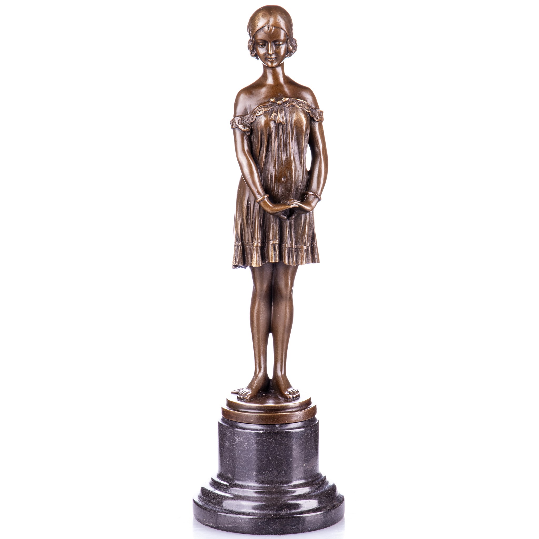 Kép a Lány - bronz szobor, Art Deco