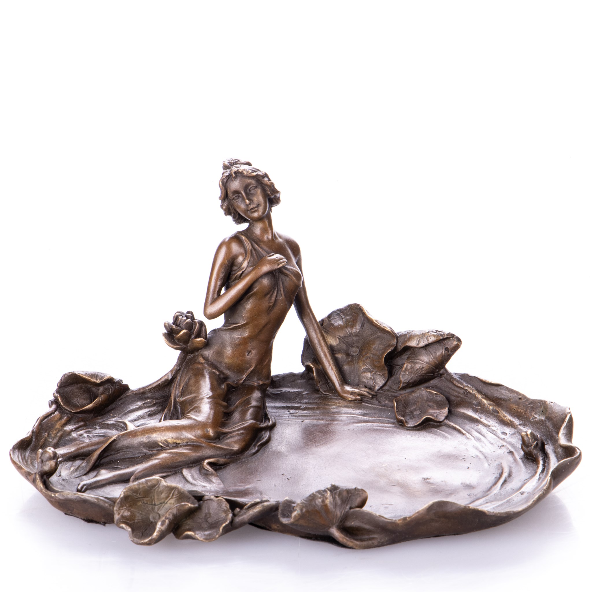 Kép a Fürdőző nő, tavirózsákkal - bronz szobor, Jugendstil
