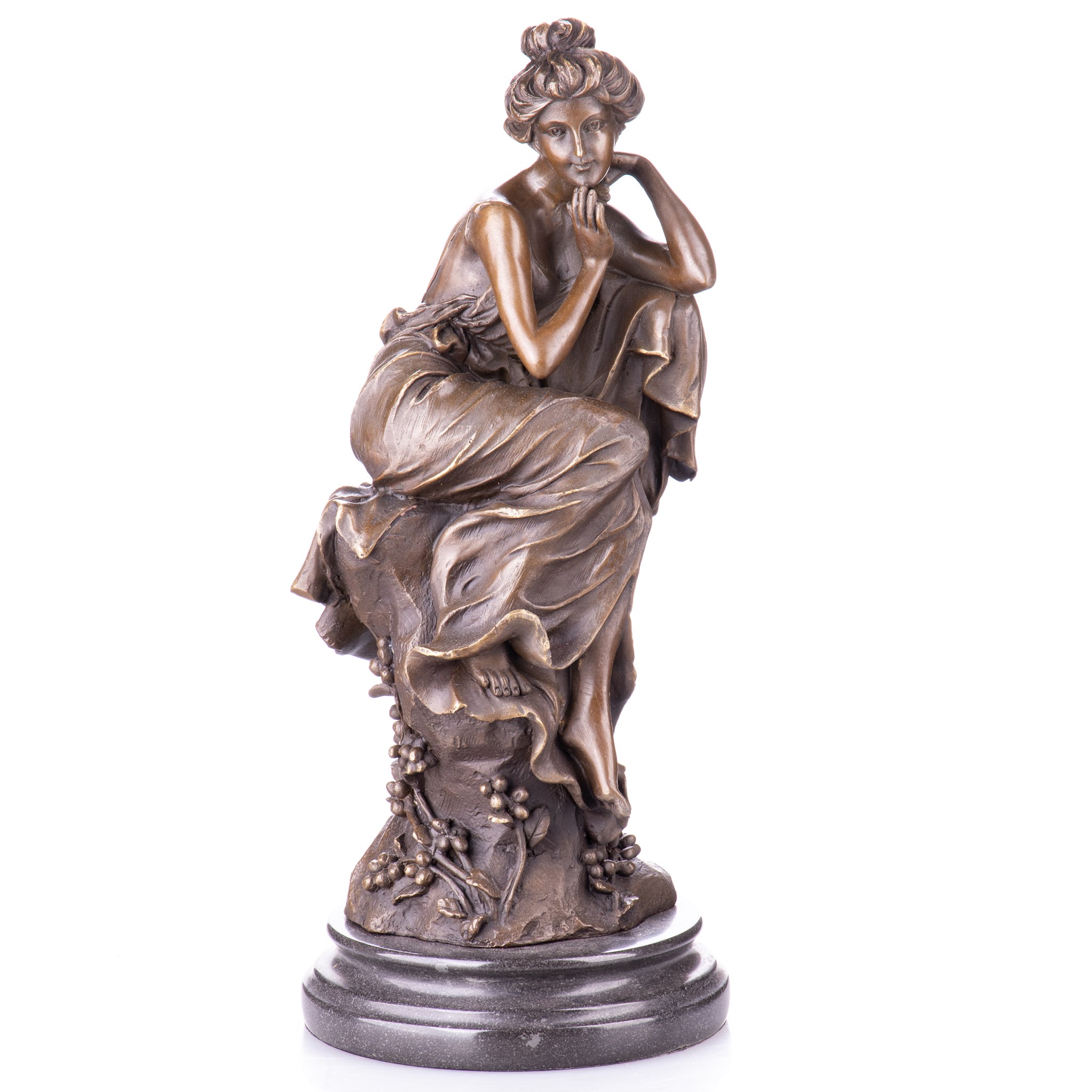 Kép a Ülő nő - bronz szobor, Jugendstil