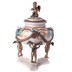 Porcelán-bronz urna, tároló, angyalokkal képe