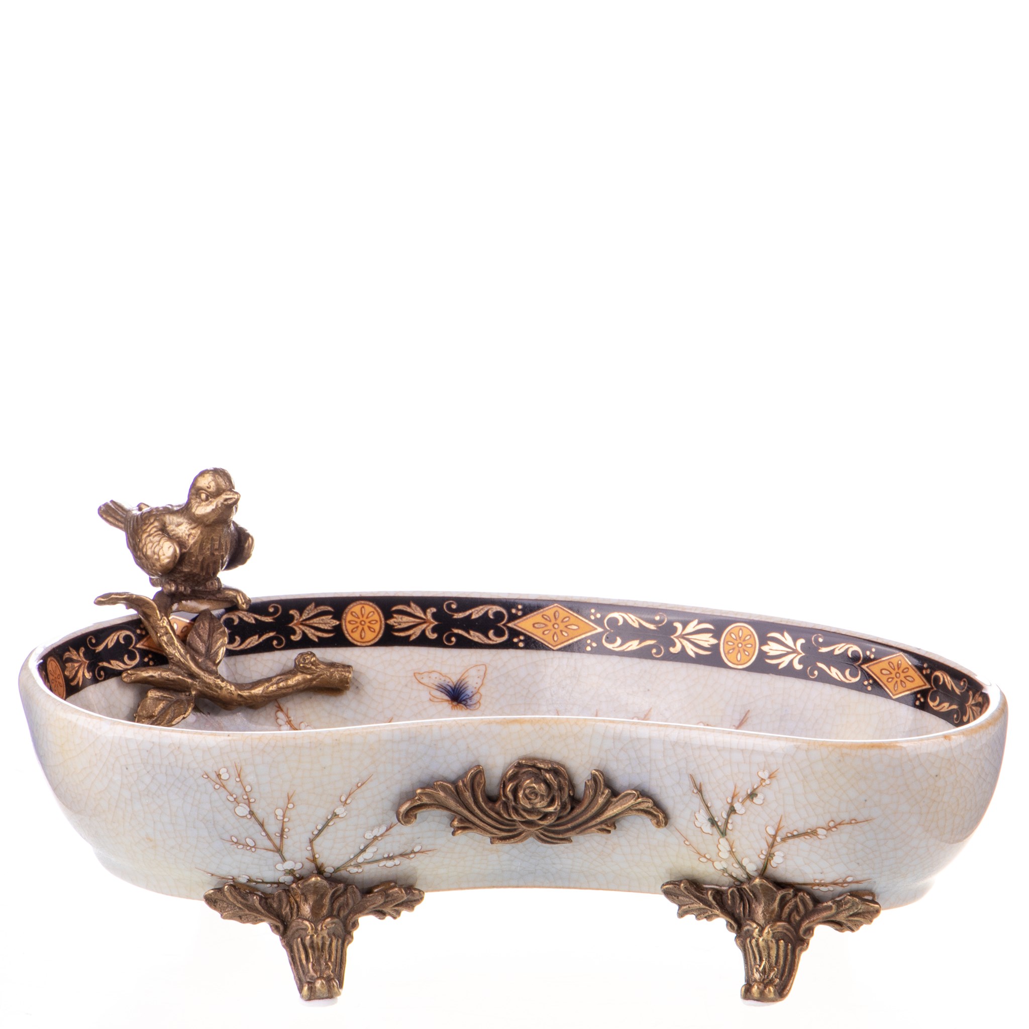 Kép a Porcelán-bronz tál, madárral
