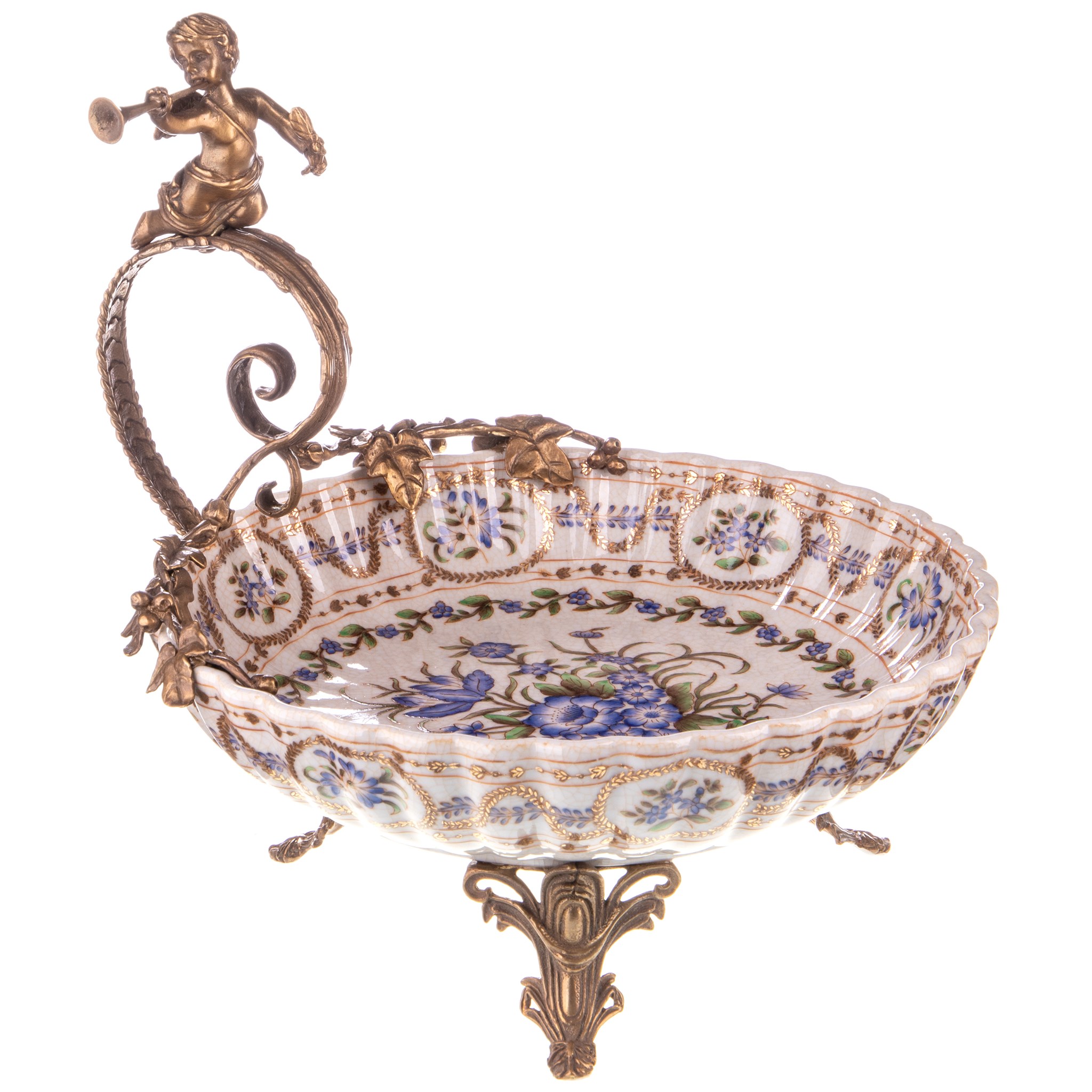 Kép a Porcelán-bronz tál, angyallal