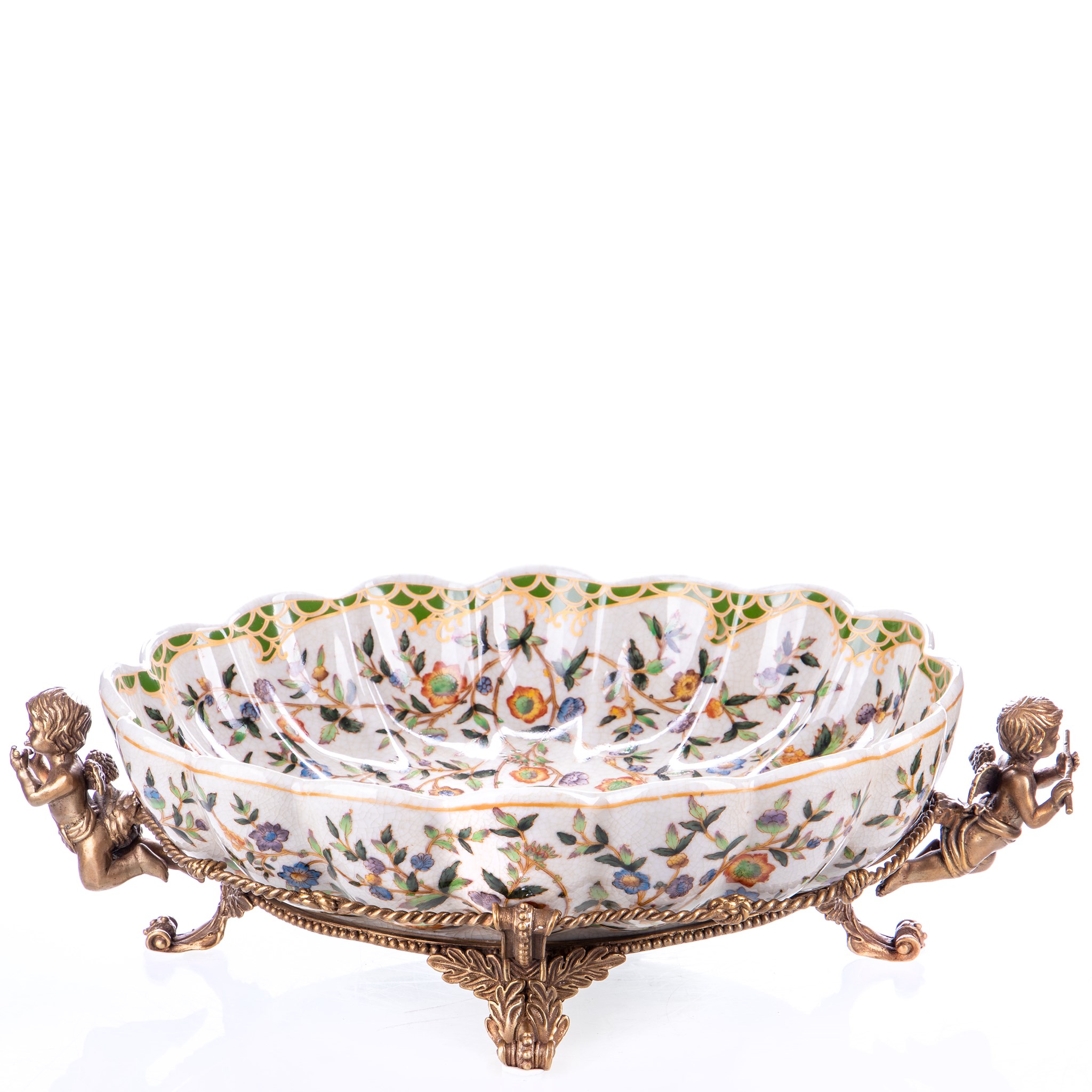 Kép a Porcelán-bronz tál angyalokkal