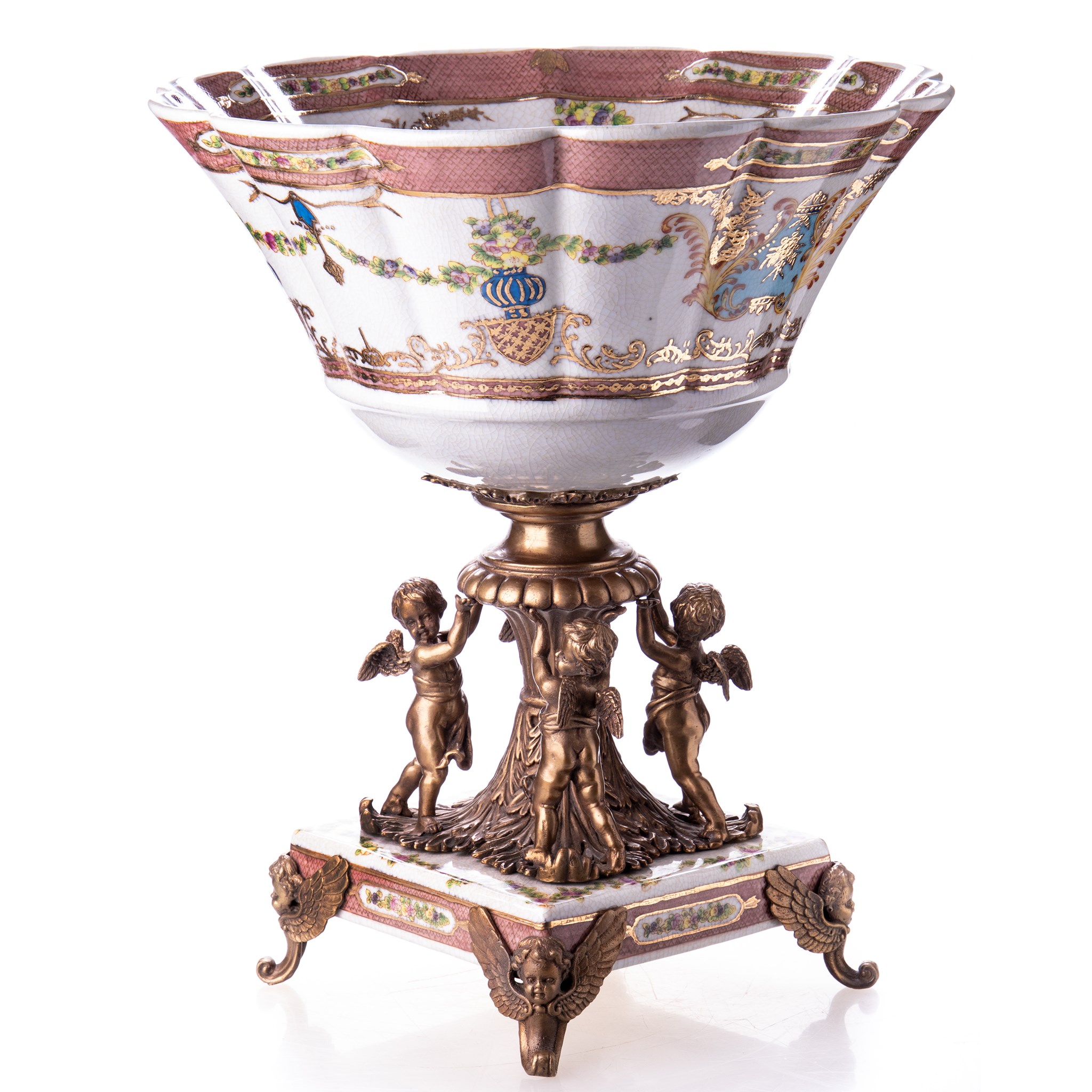Kép a Porcelán-bronz tál angyalokkal