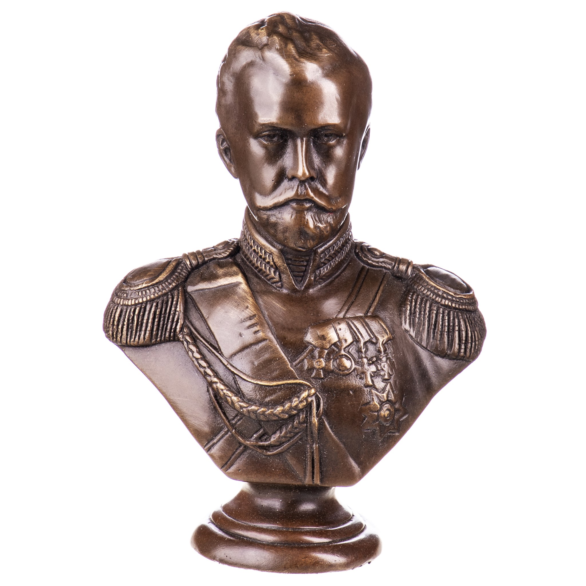 Kép a II. Miklós orosz cár - bronz mellszobor