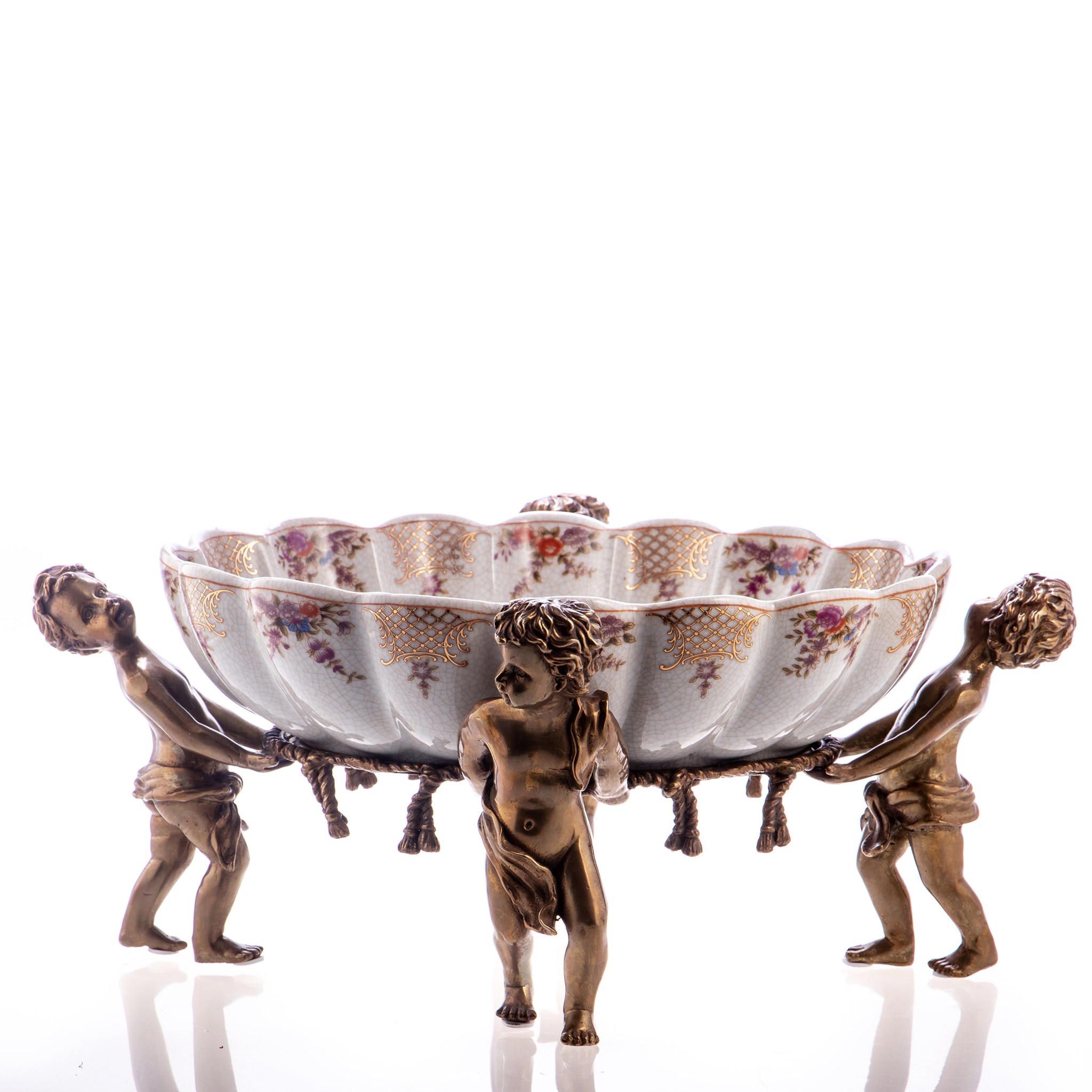 Kép a Porcelán-bronz tál angyalokkal