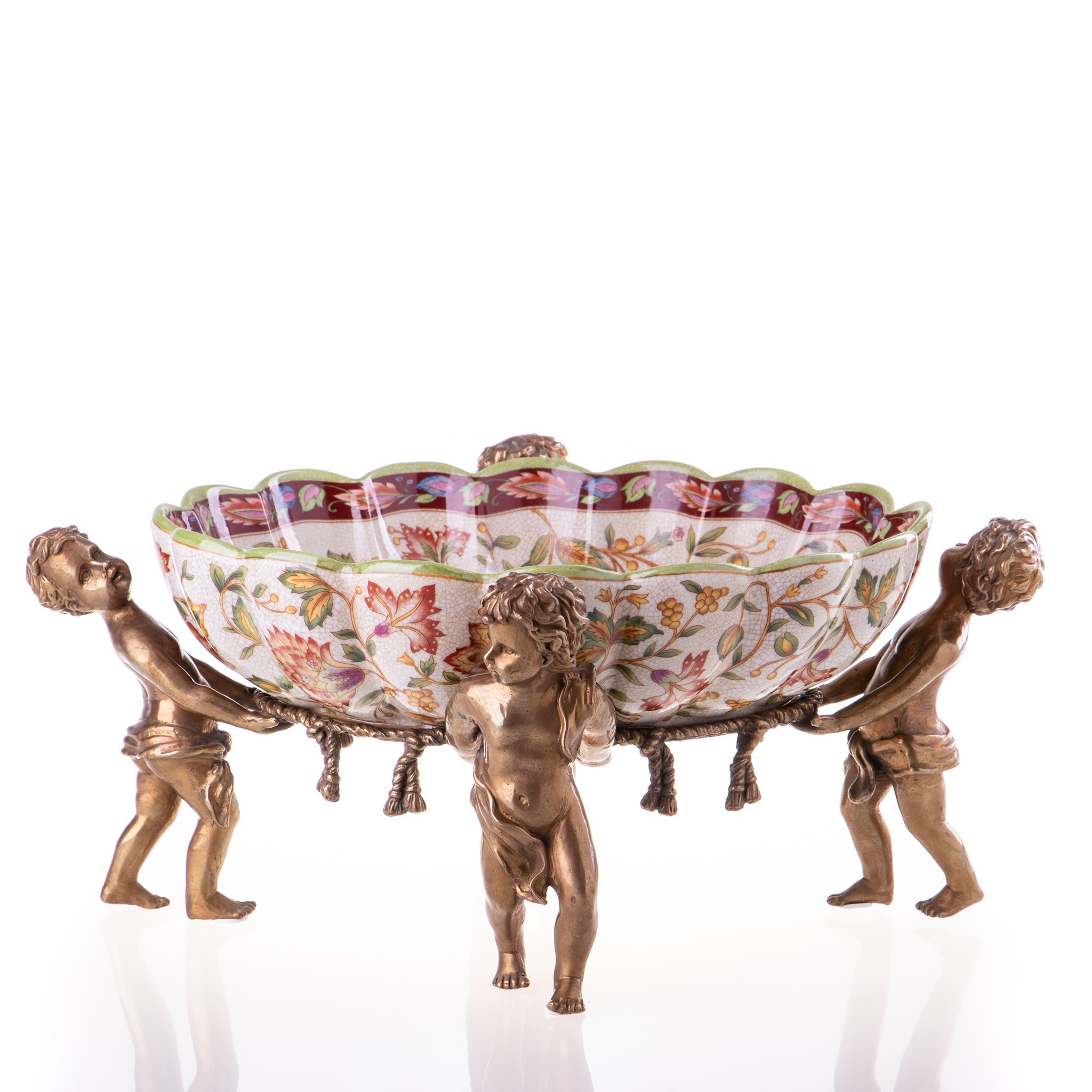 Kép a Porcelán-bronz tál angyalokkal