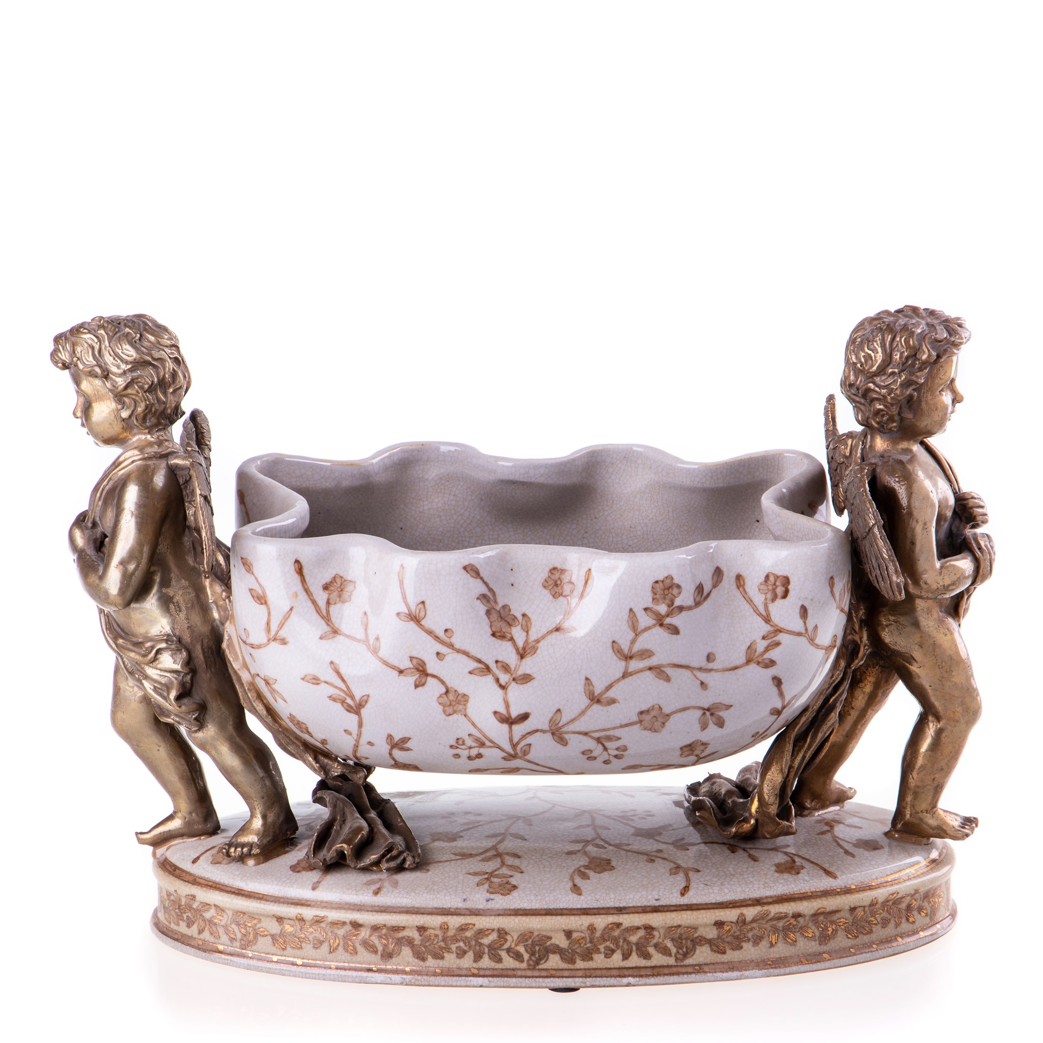 Kép a Porcelán-bronz tál angyalokkal