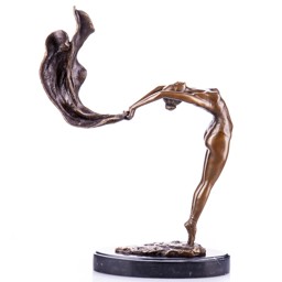 Balerina kendővel bronz szobor képe