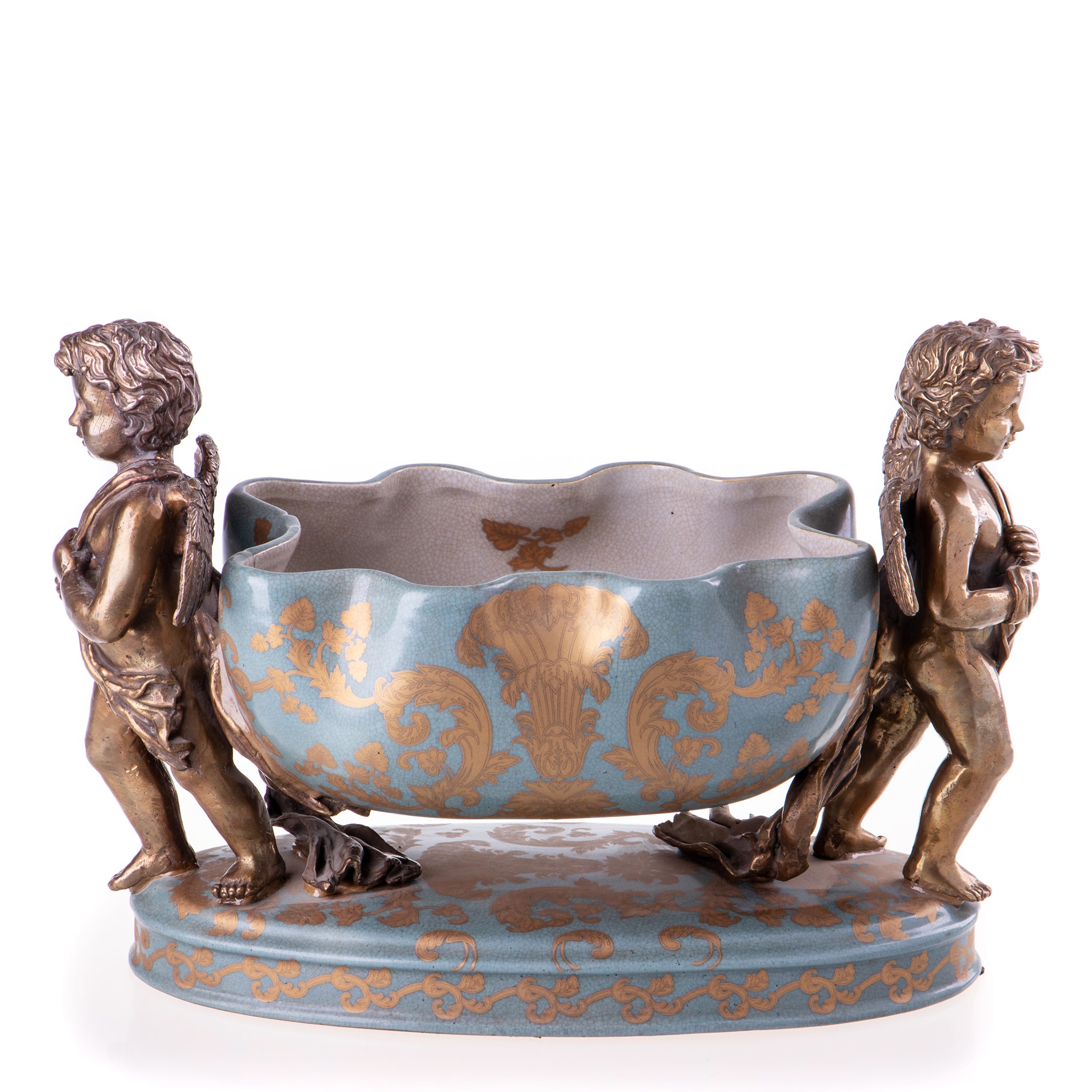 Kép a Porcelán-bronz tál angyalokkal