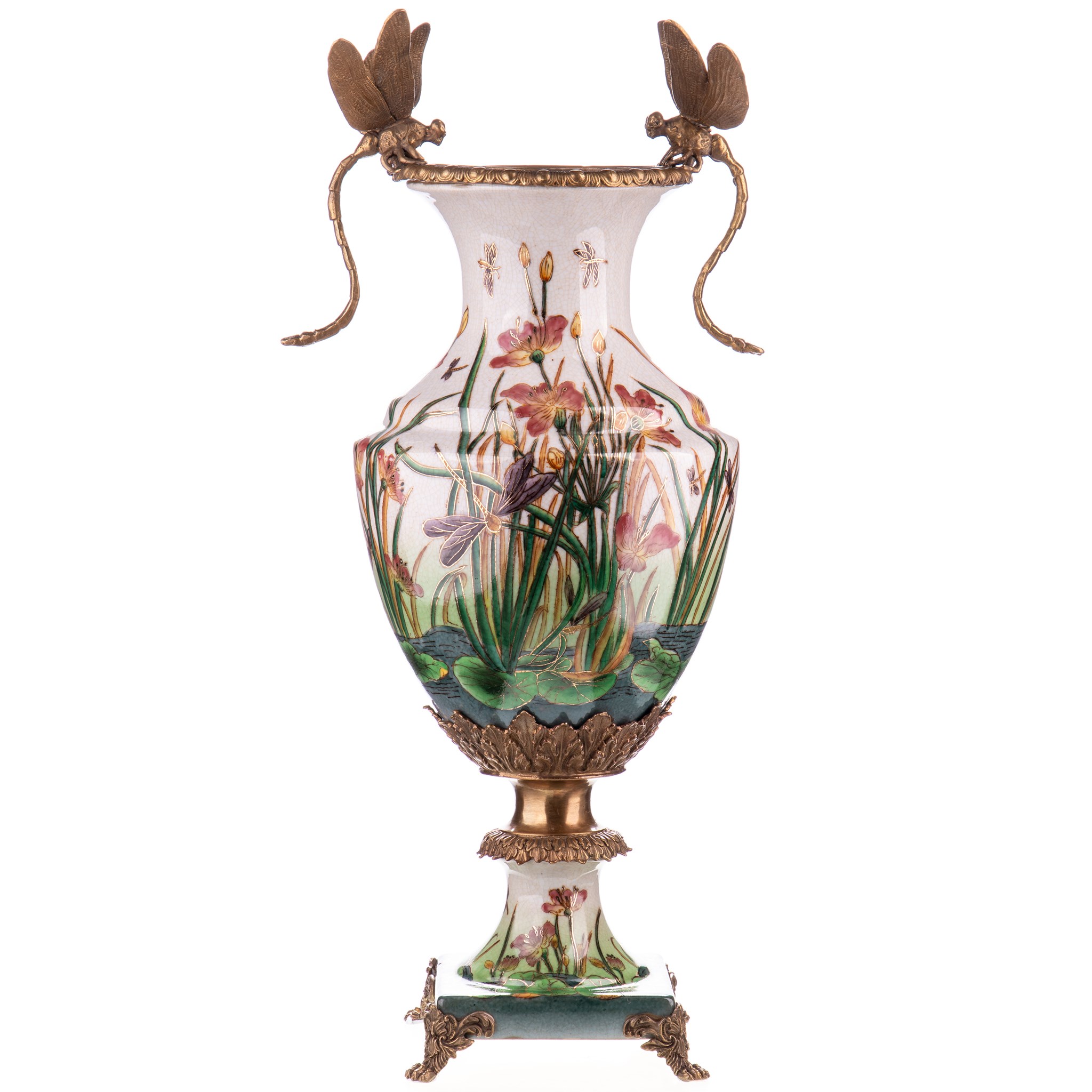 Kép a Porcelán-bronz váza szitakötőkkel