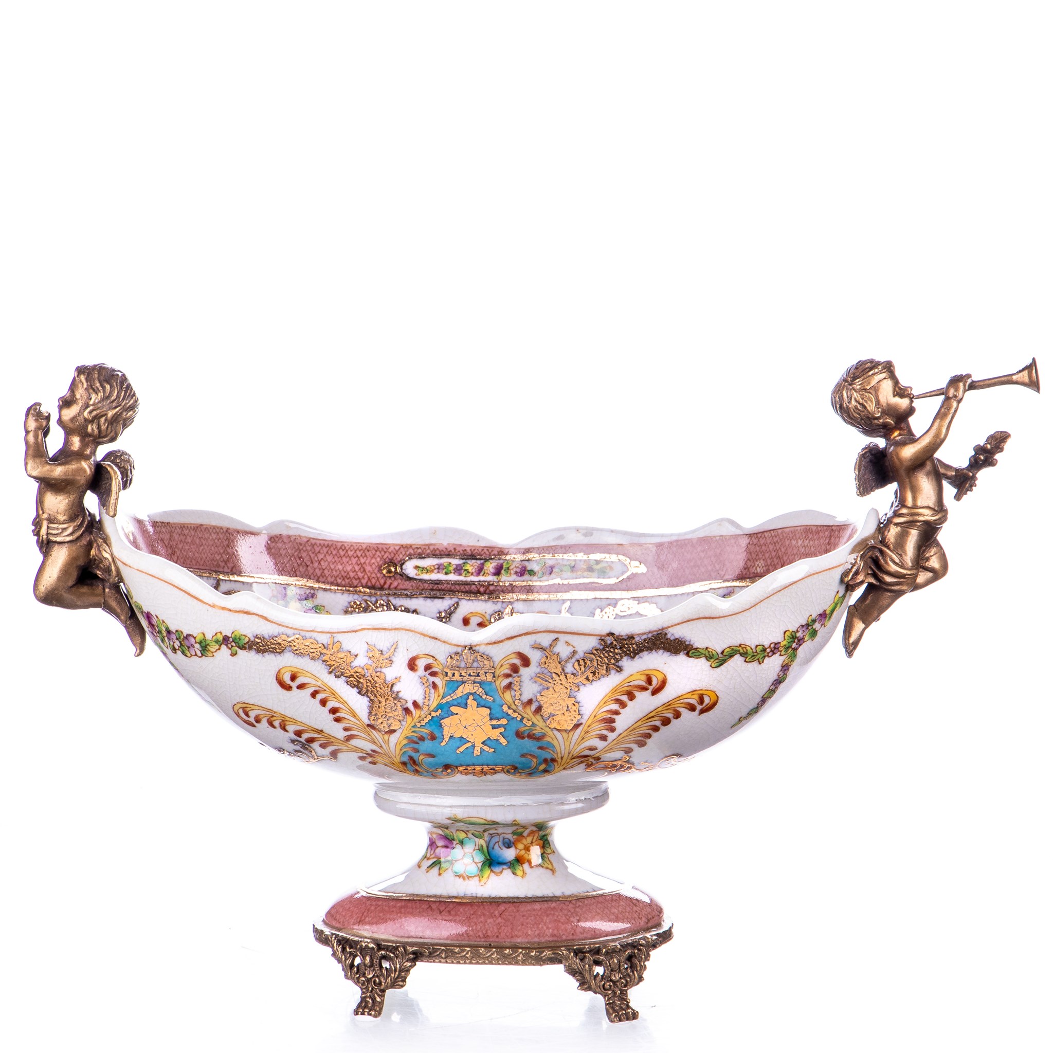 Kép a Porcelán-bronz tál angyalokkal