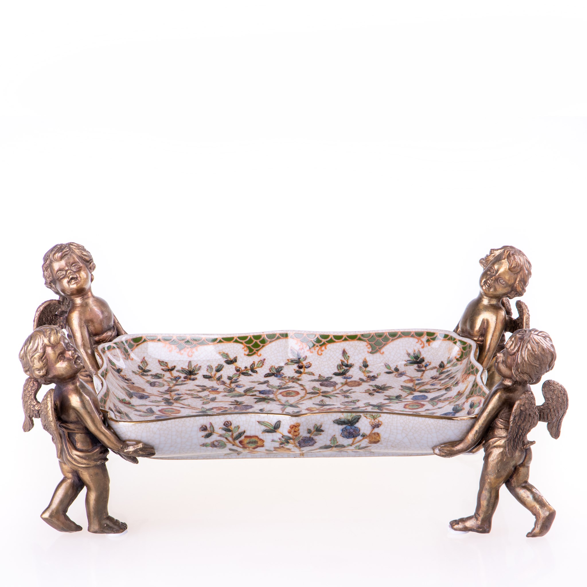 Kép a Porcelán-bronz tál angyalokkal