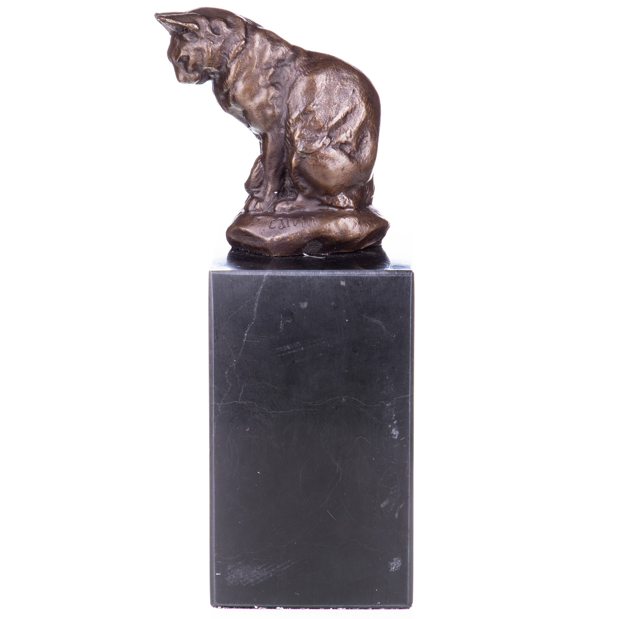 Kép a Macska - bronz szobor márványtalpon