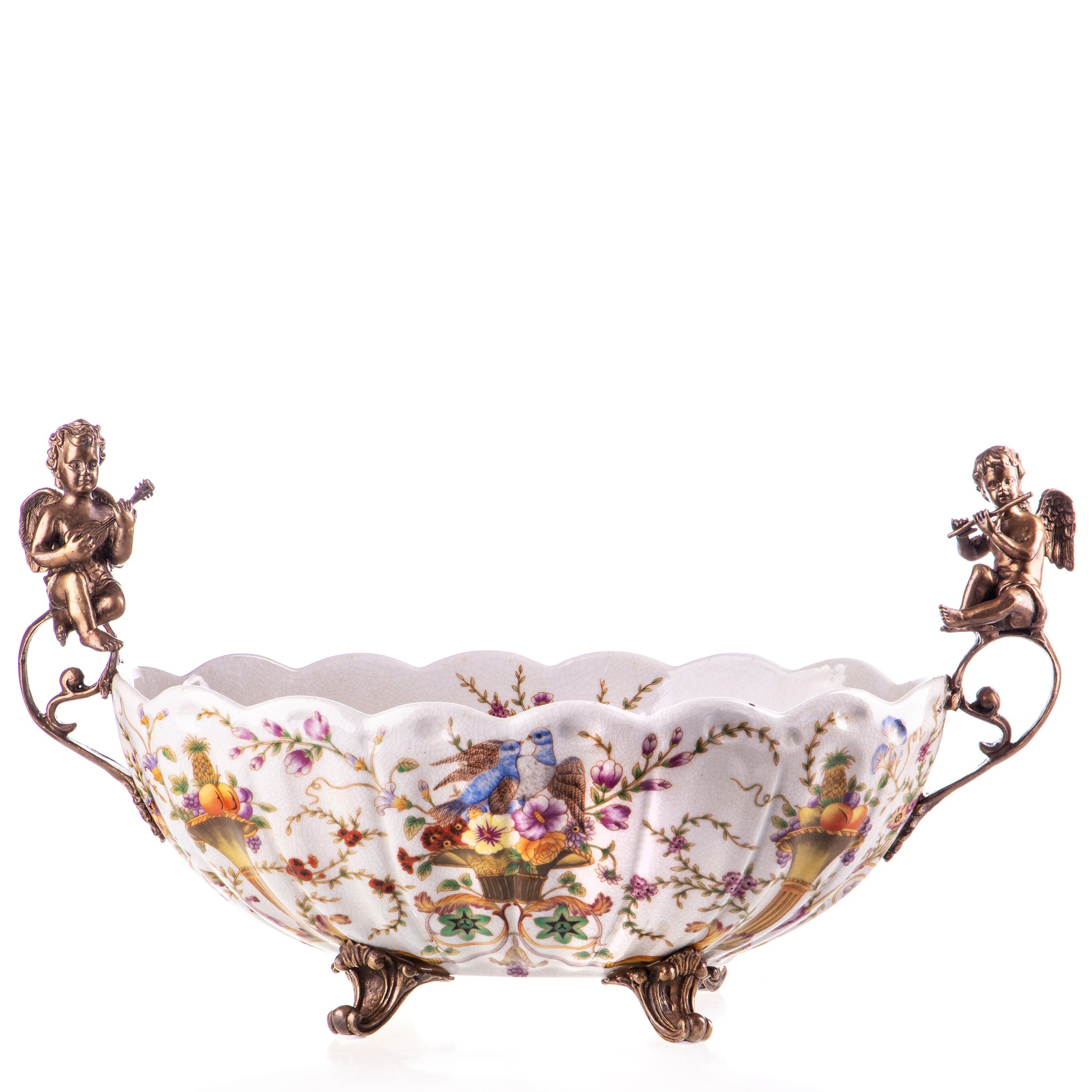 Kép a Porcelán-bronz tál angyalokkal