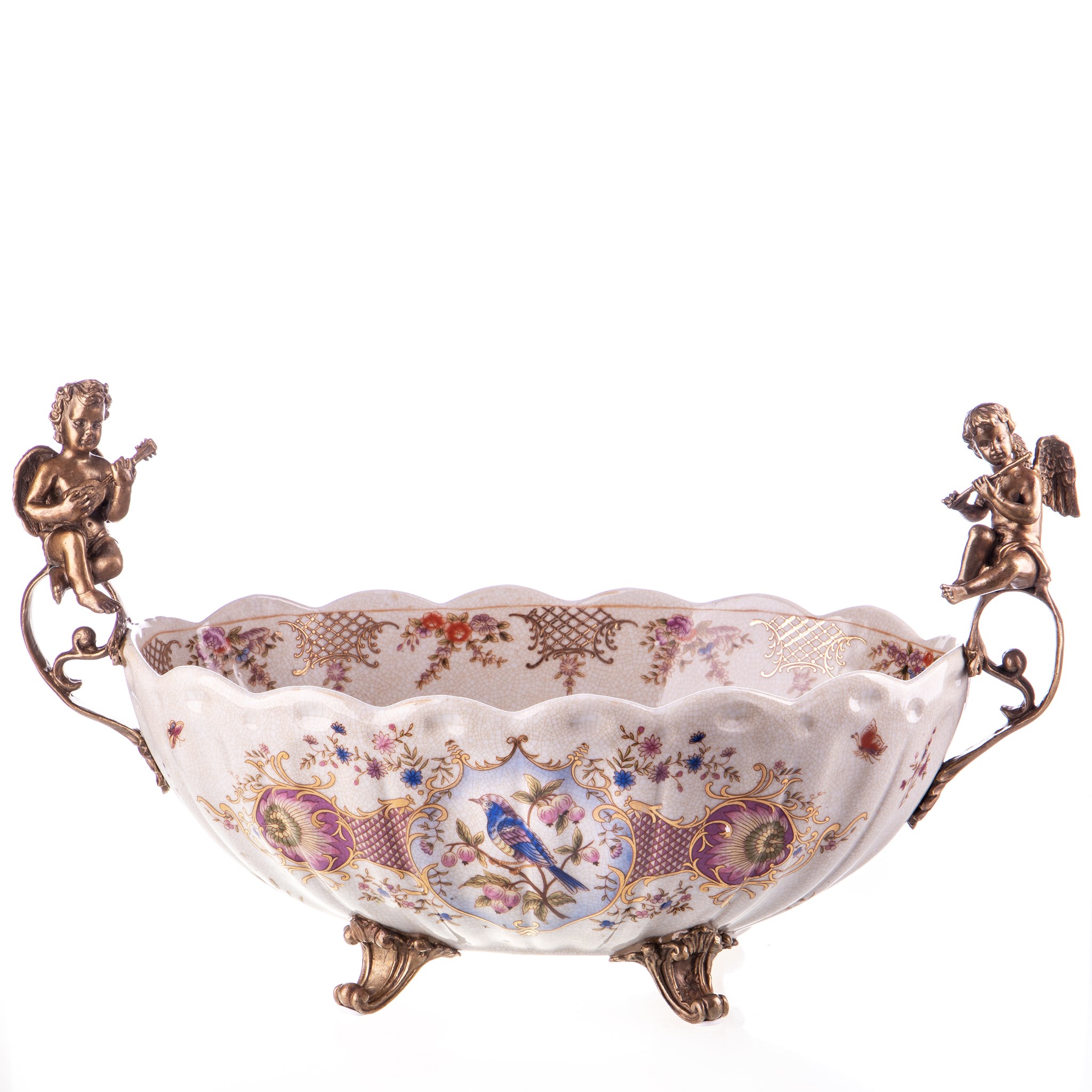 Kép a Porcelán-bronz tál angyalokkal