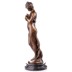 Női akt galambbal - bronz szobor márványtalpon képe