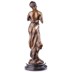 Női akt galambbal - bronz szobor márványtalpon képe