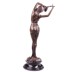 Női akt szőlőfürttel - bronz szobor márványtalpon képe