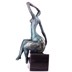 Absztrakt női akt bronz szobor patinával képe