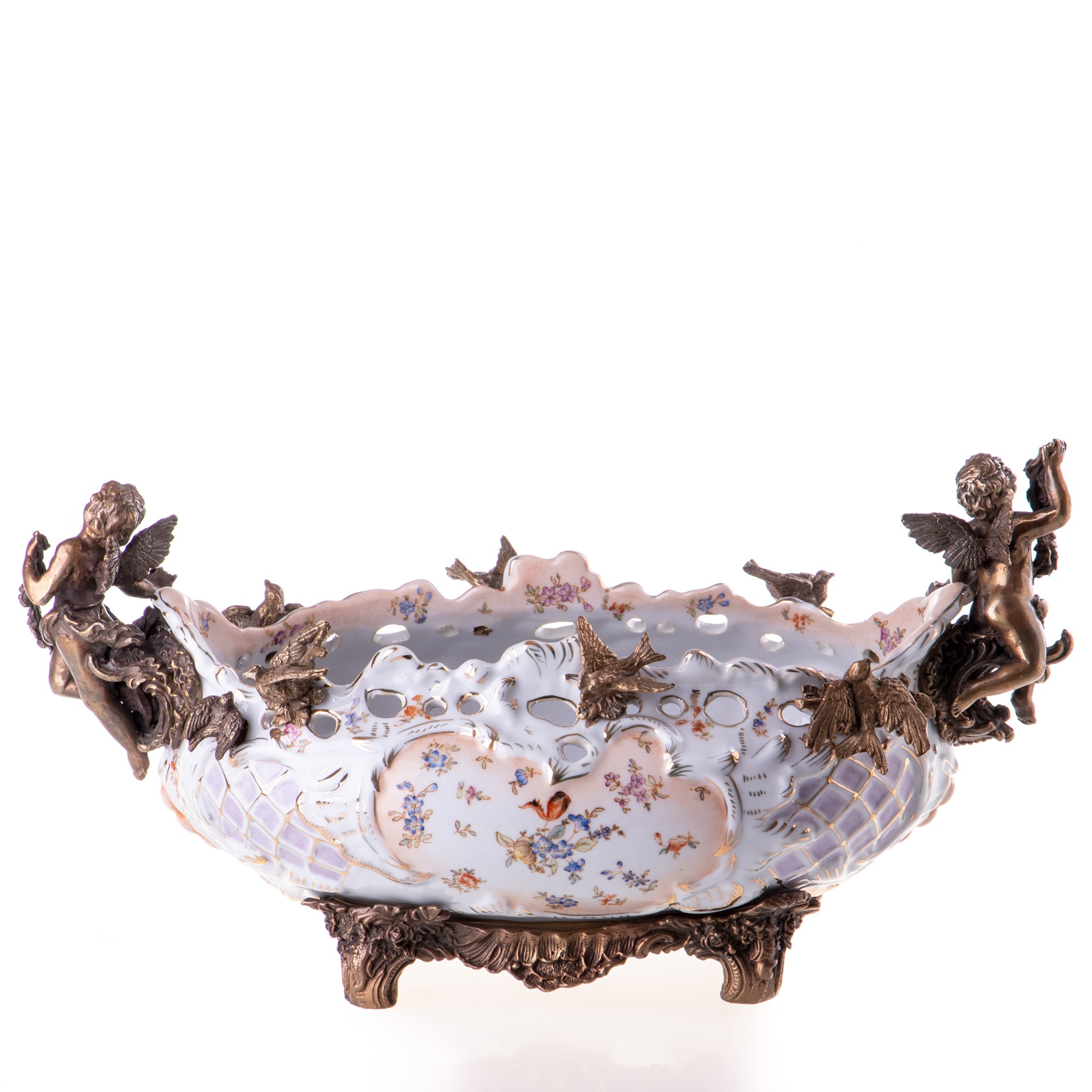 Kép a Porcelán-bronz tál angyalokkal