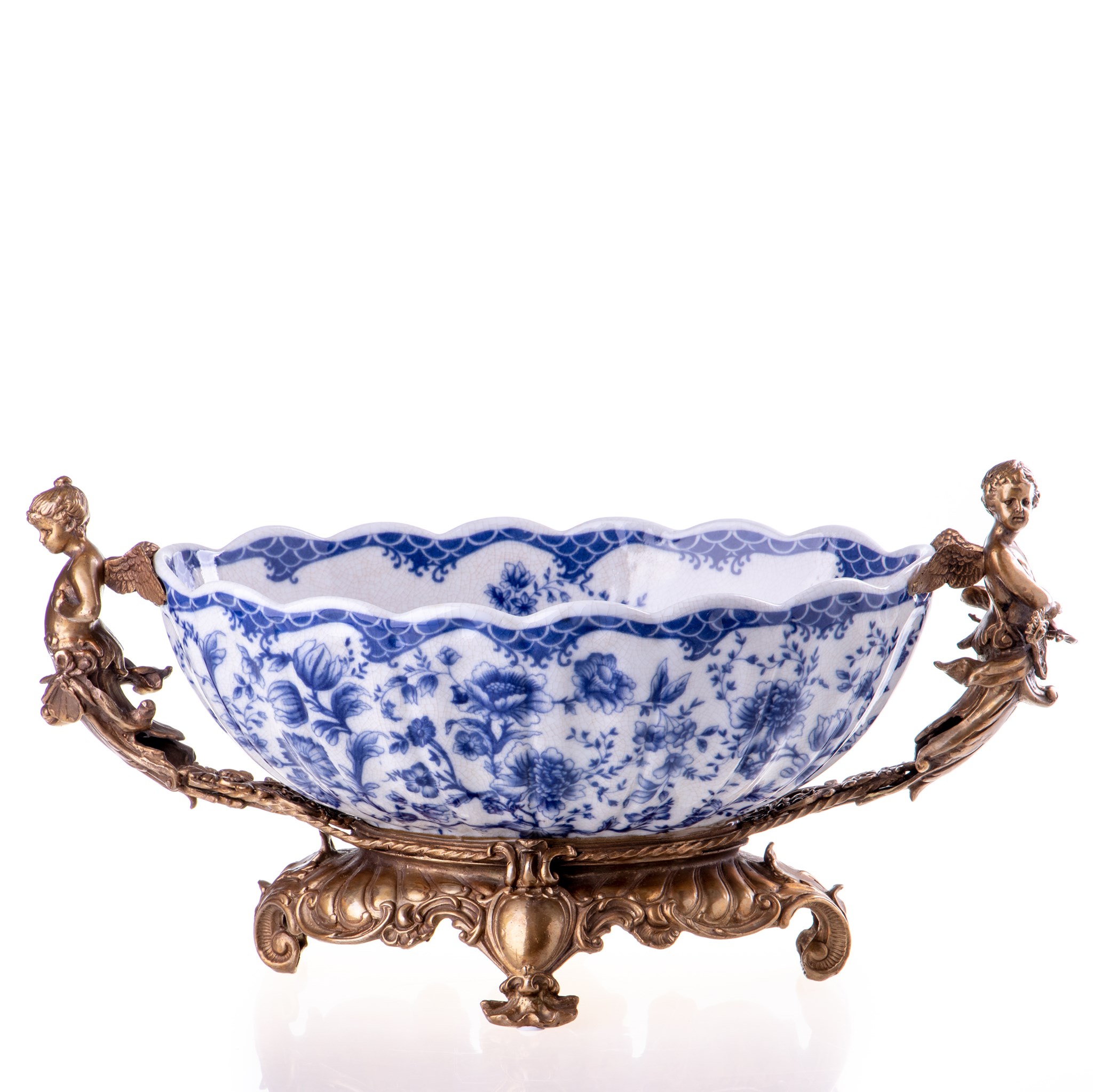 Kép a Porcelán-bronz tál angyalokkal