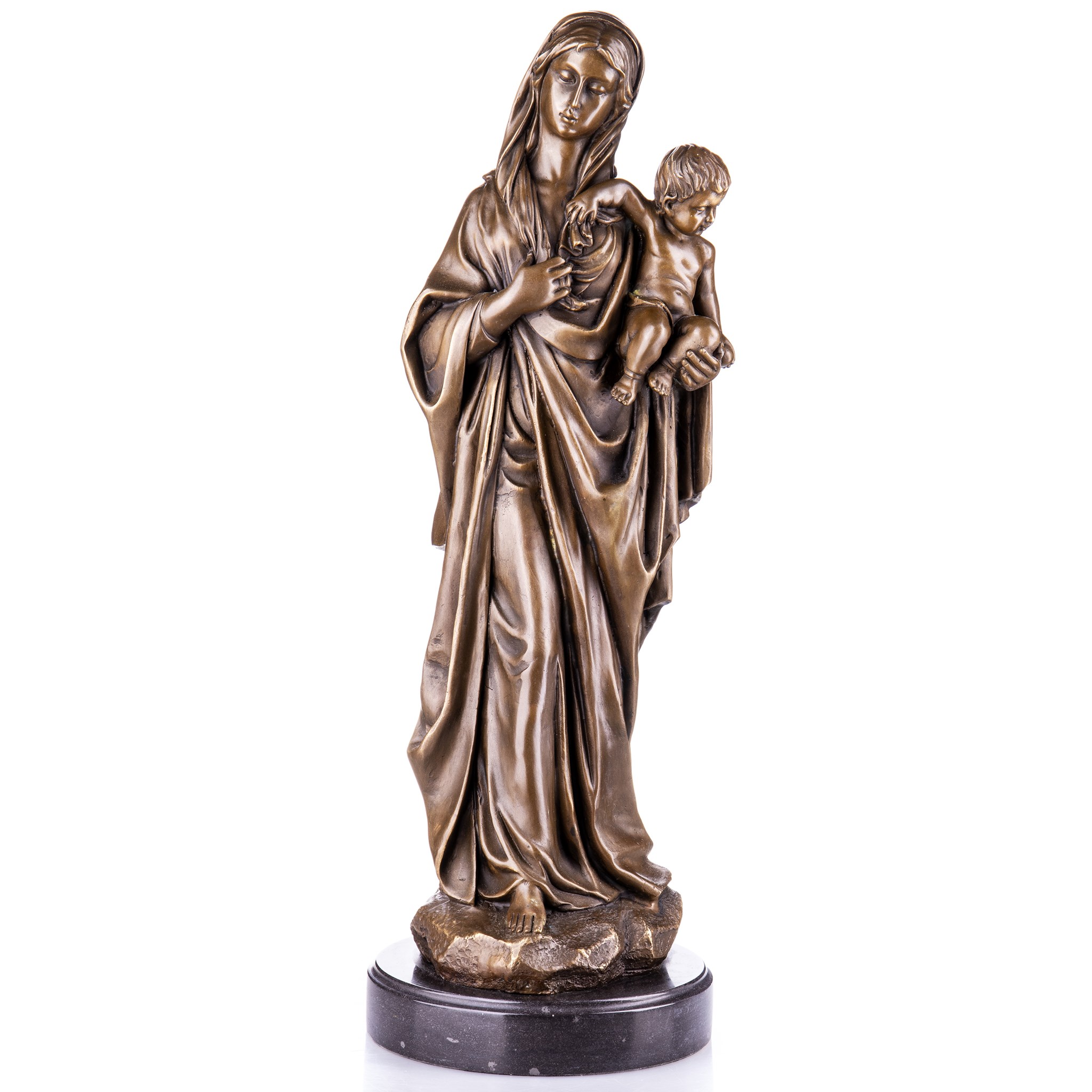 Kép a Madonna gyermekkel - bronz szobor