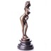 Női akt kalappal - bronz szobor márványtalpon képe