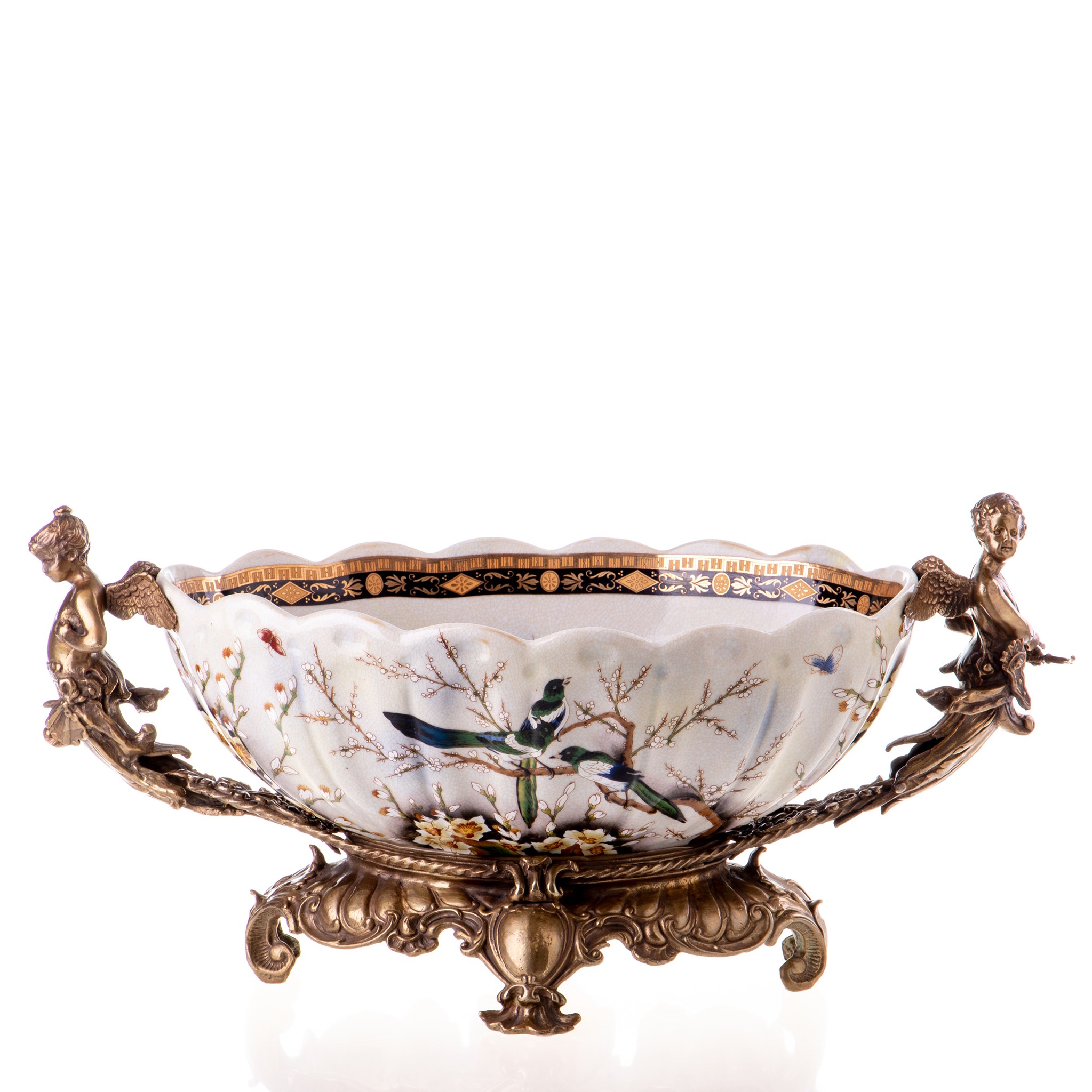 Kép a Porcelán-bronz tál angyalokkal