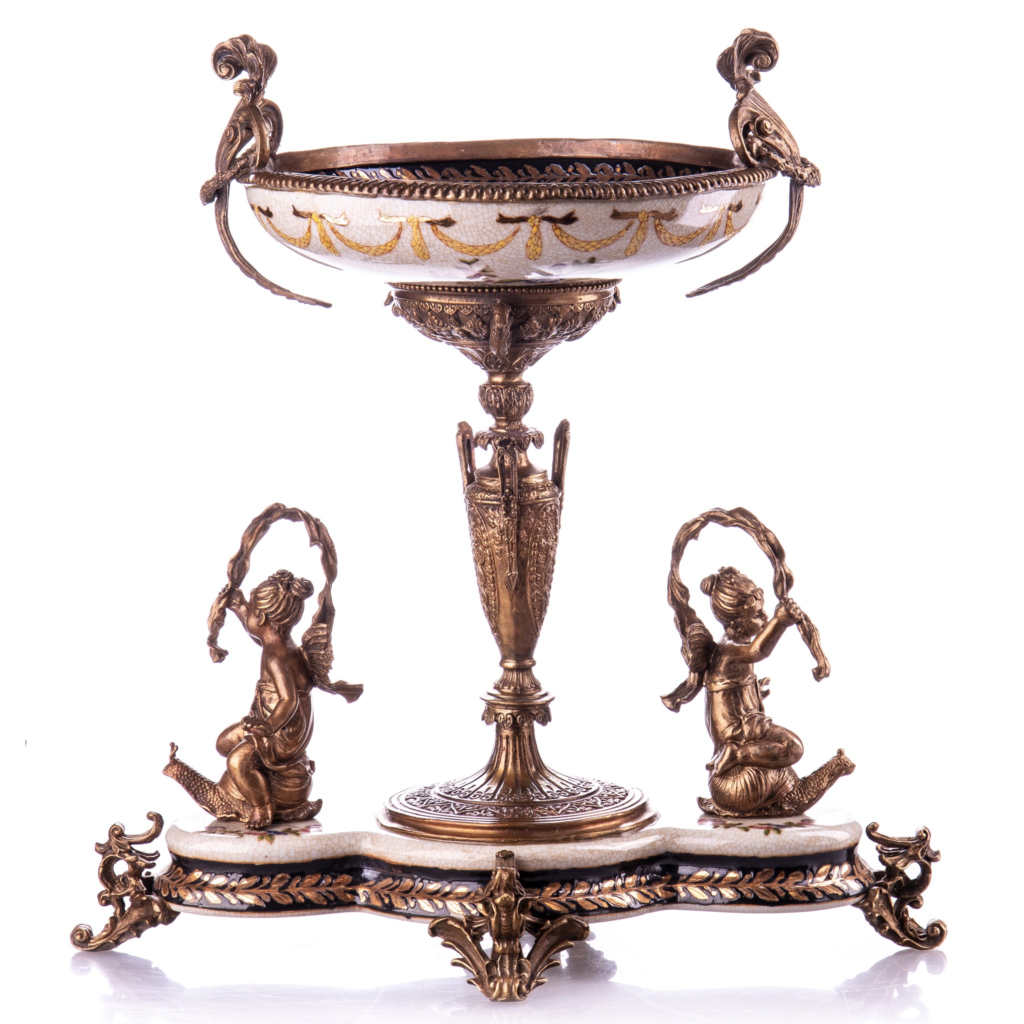 Kép a Porcelán-bronz Jugendstil tál