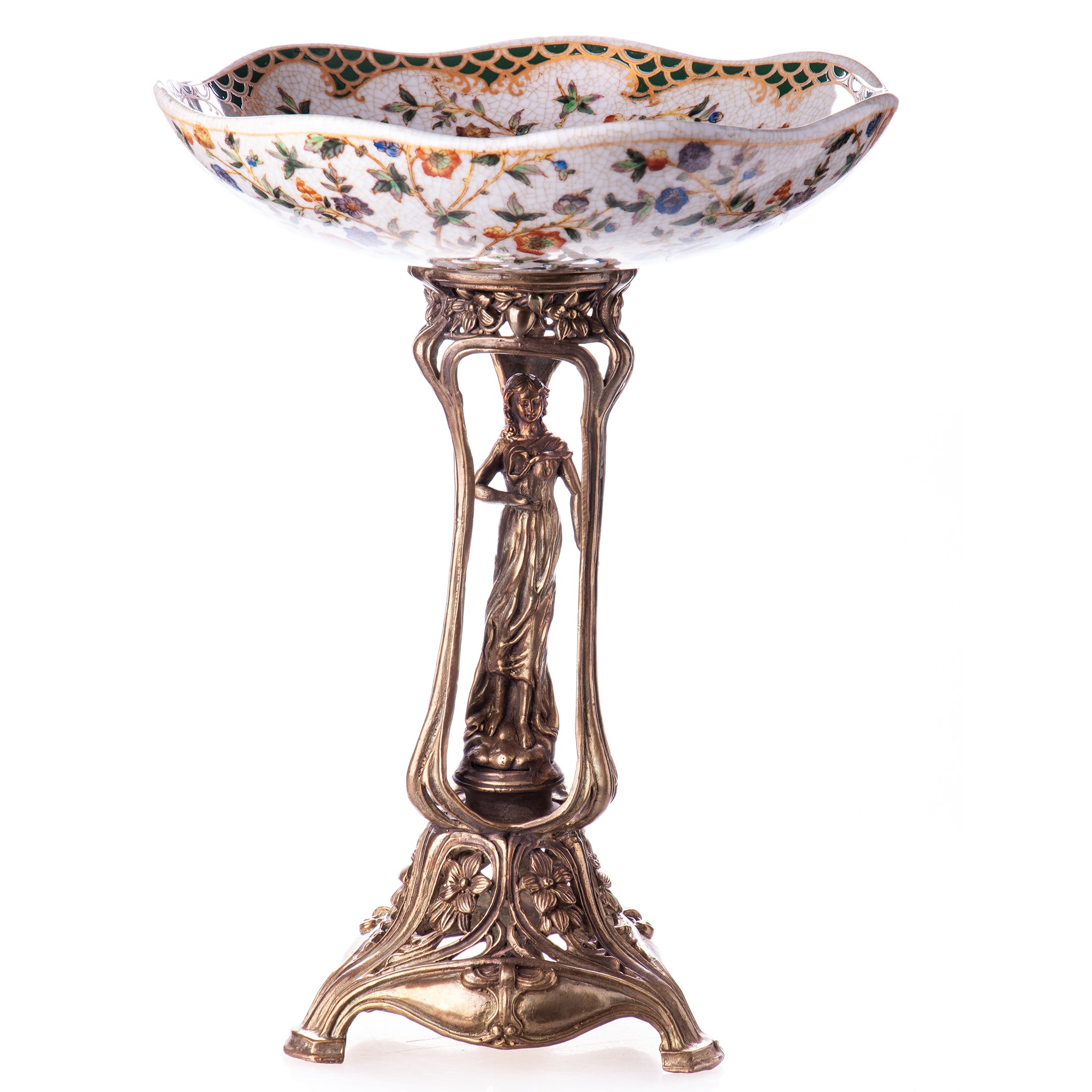 Kép a Porcelán-bronz Jugendstil tál