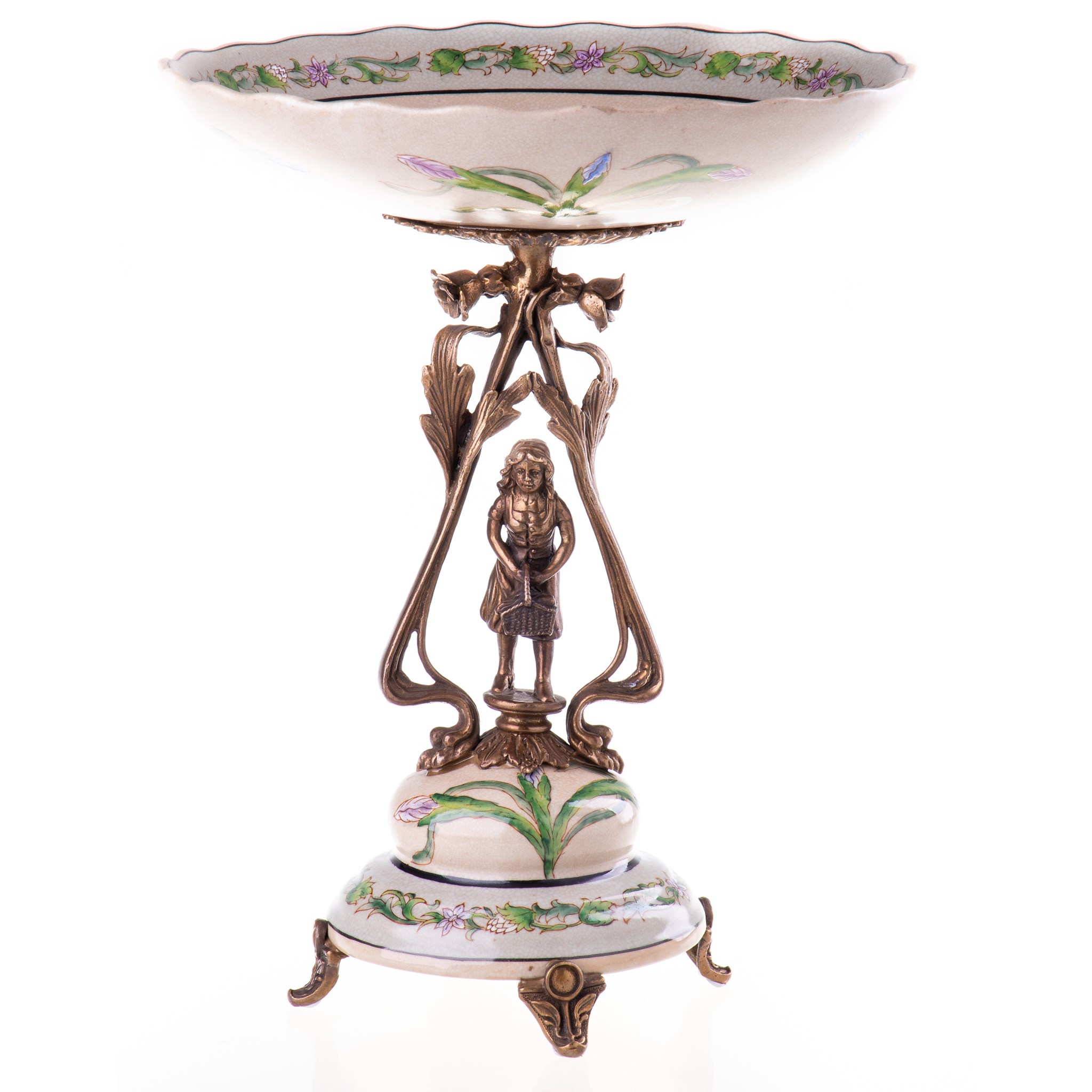 Kép a Porcelán-bronz Jugendstil tál