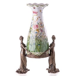 Porcelán-bronz váza, Jugendstil képe