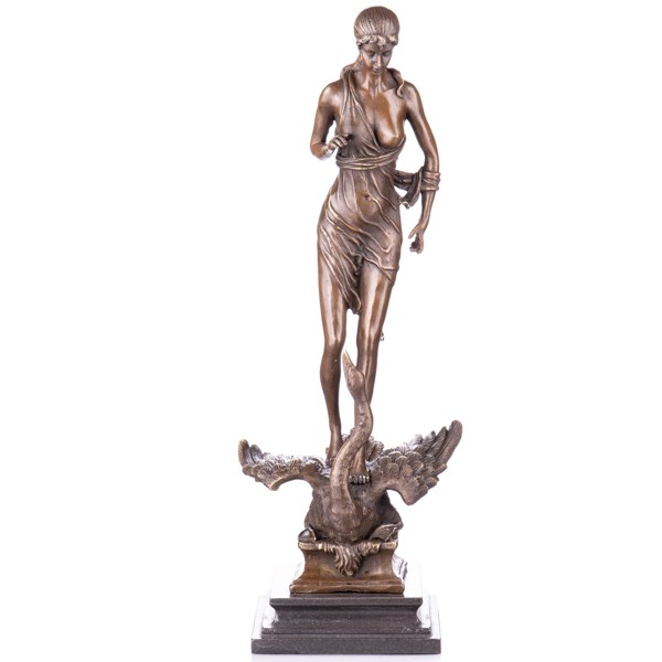 Léda hattyúval bronz szobor képe
