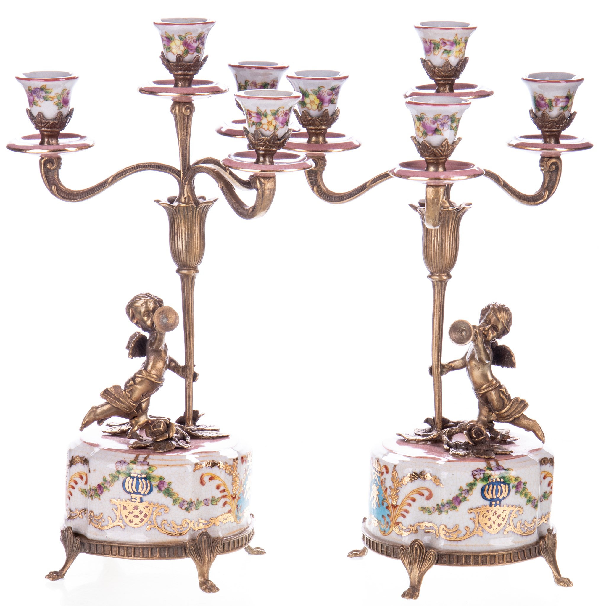 Kép a Porcelán-bronz gyertyatartó szett