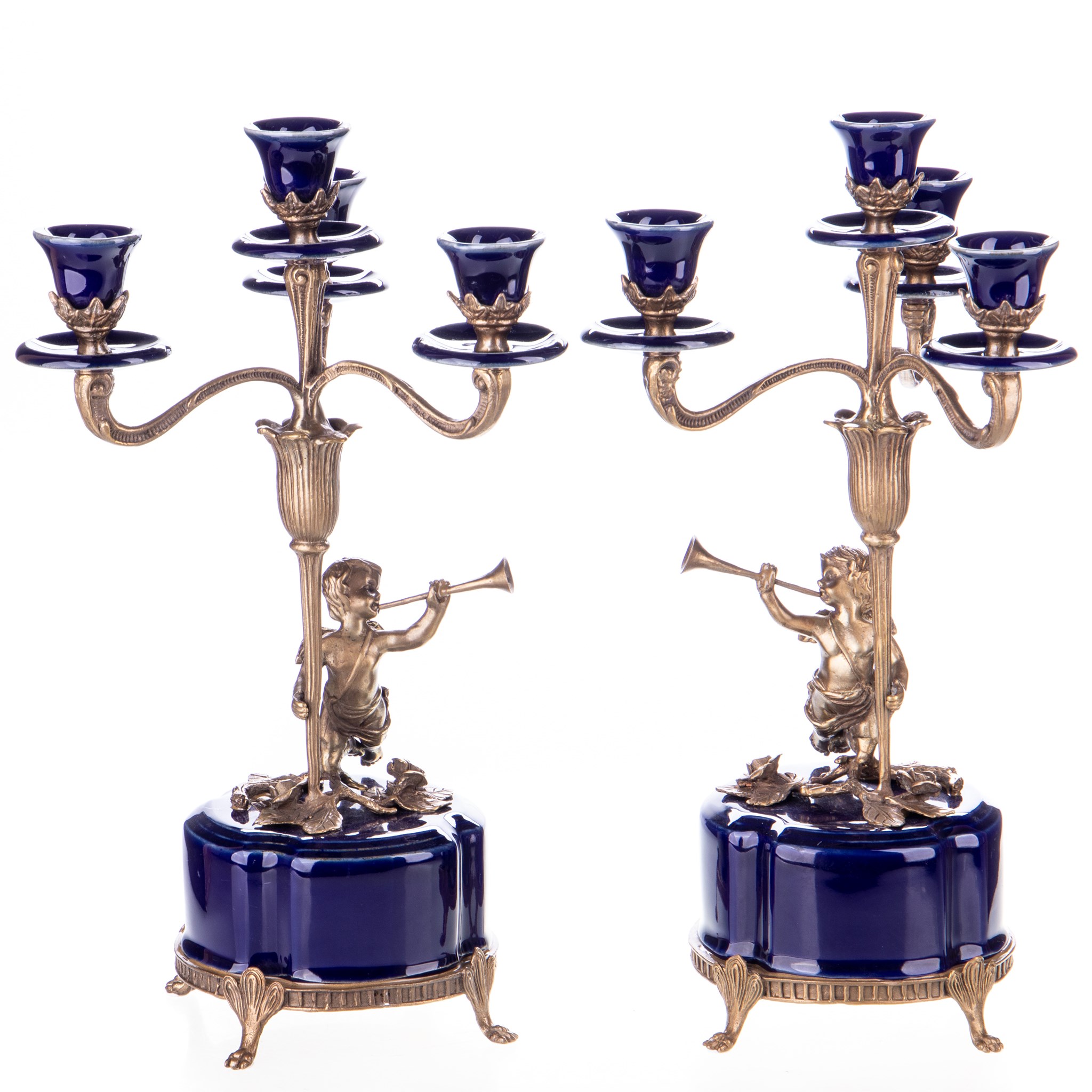 Kép a Porcelán-bronz gyertyatartó szett