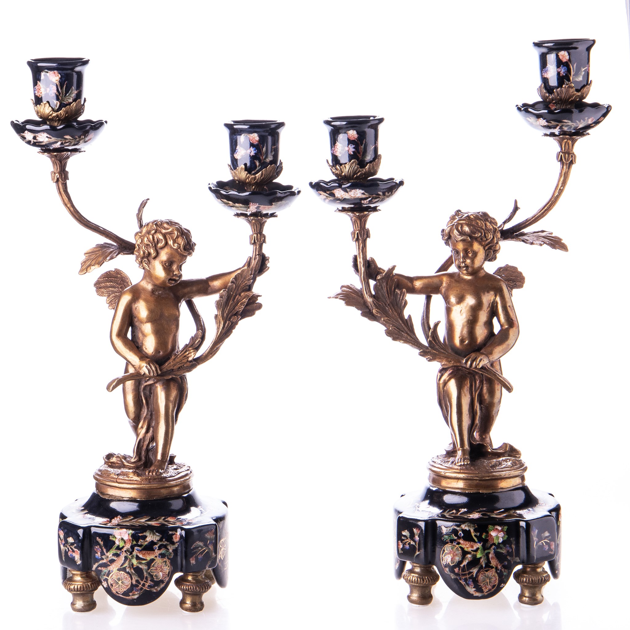 Kép a Porcelán-bronz gyertyatartó szett