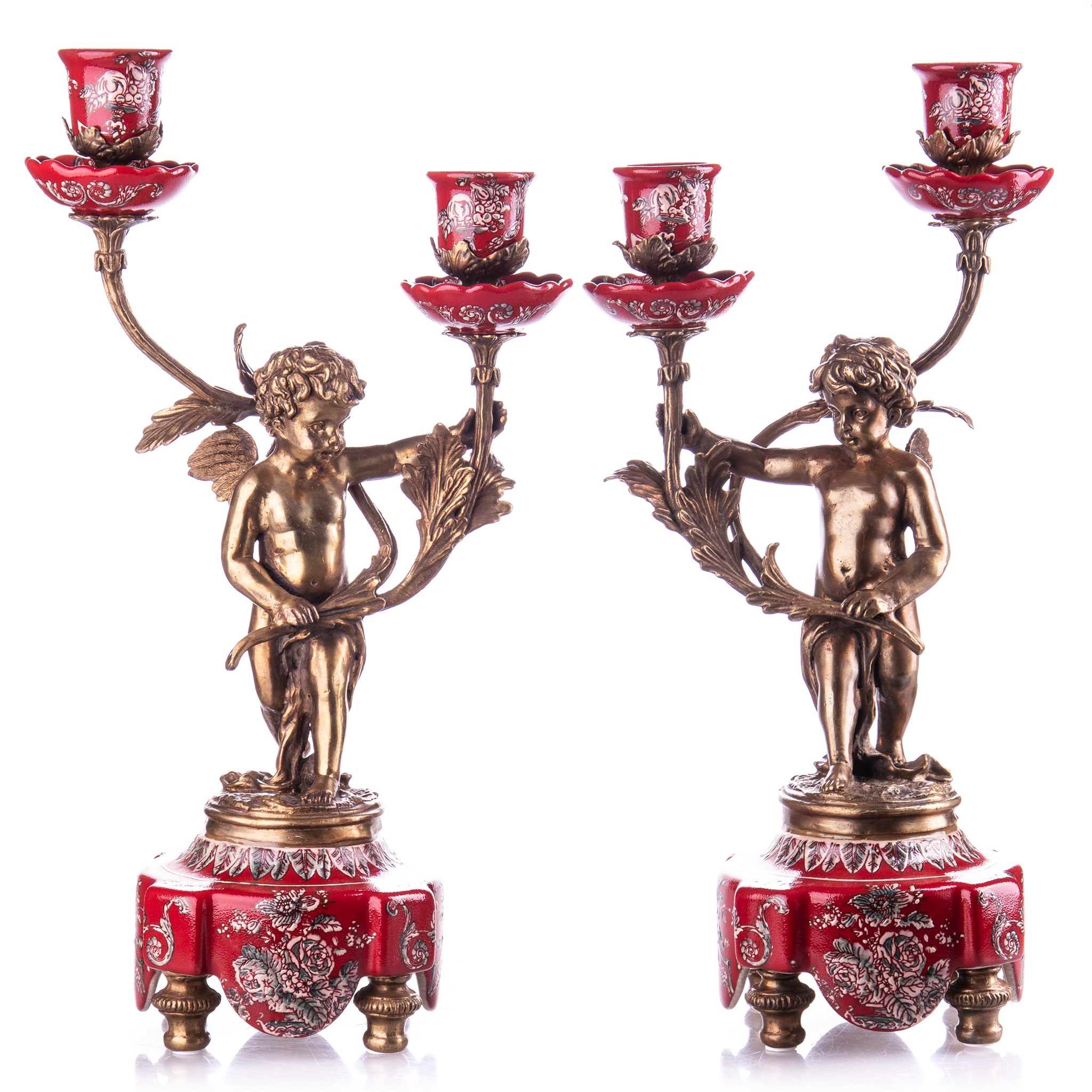 Kép a Porcelán-bronz gyertyatartó szett
