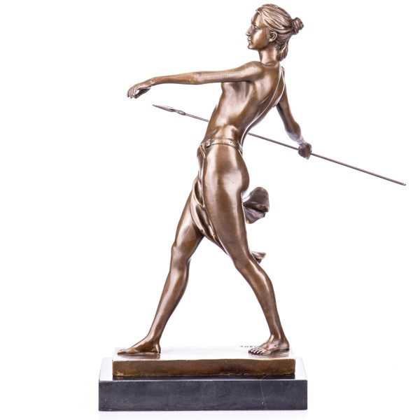Diana gerellyel, mitológiai bronz szobor képe