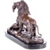Oroszlán kölykeivel - bronz szobor márványtalpon képe