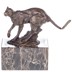 Párduc - bronz szobor márványtalpon képe