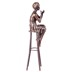 Széken sminkelő nő - bronz szobor képe