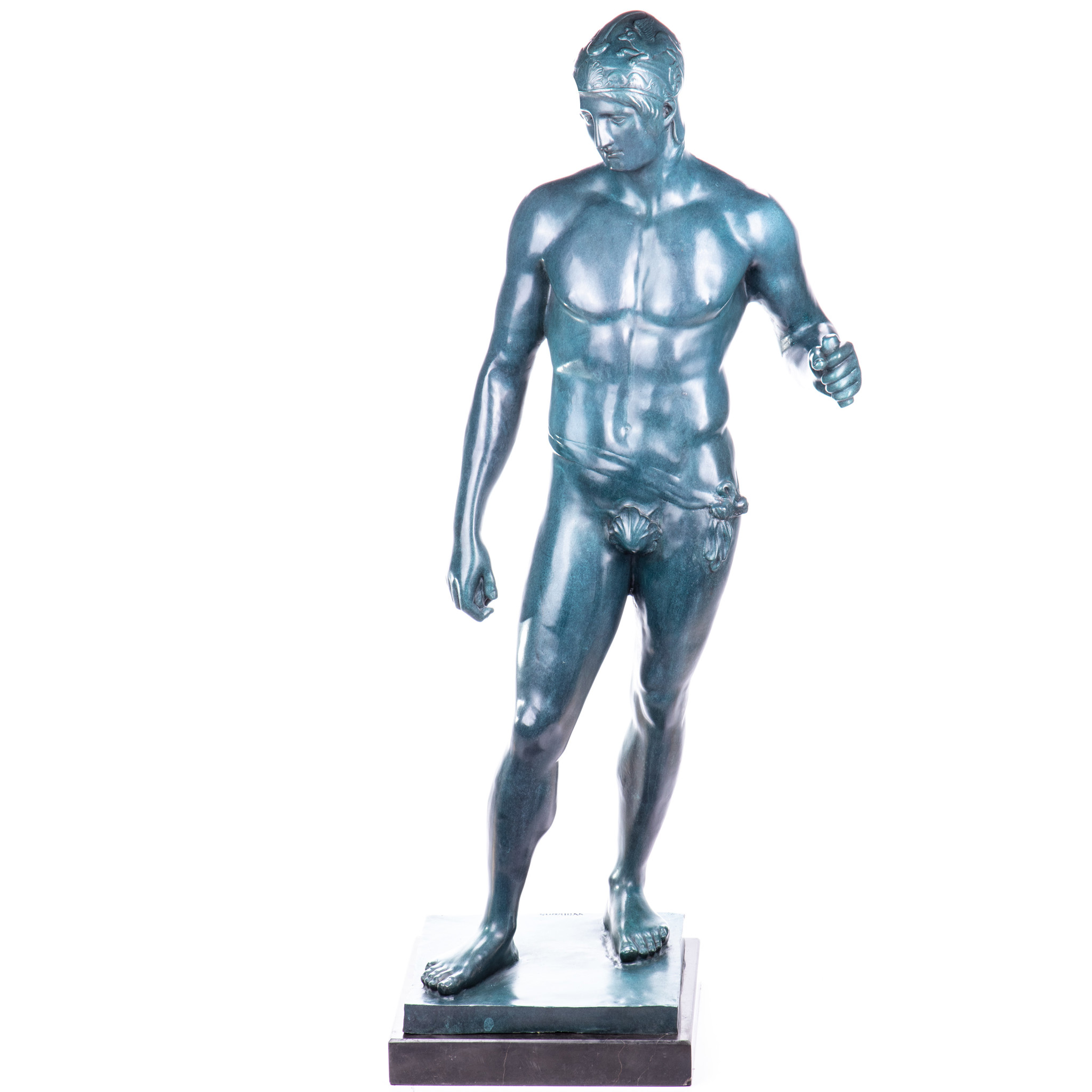 Kép a Ares Borghese - bronz szobor zöld patinával