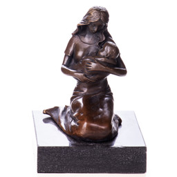 Anya gyermekkel - bronz szobor képe