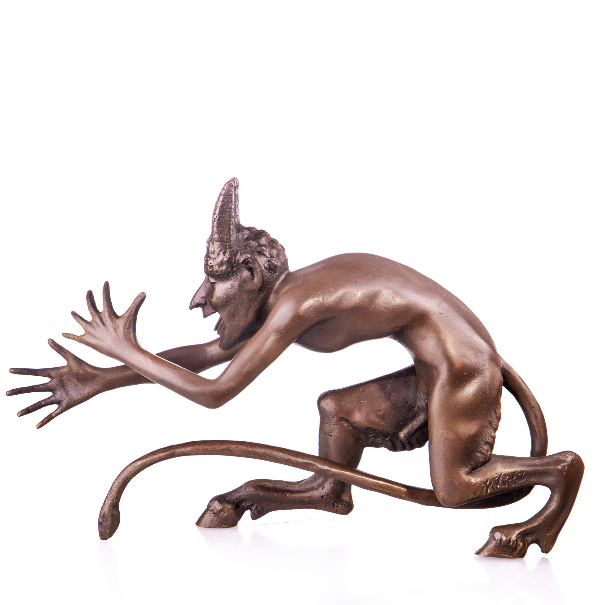 Kép a Faun, erotikus bronz szobor
