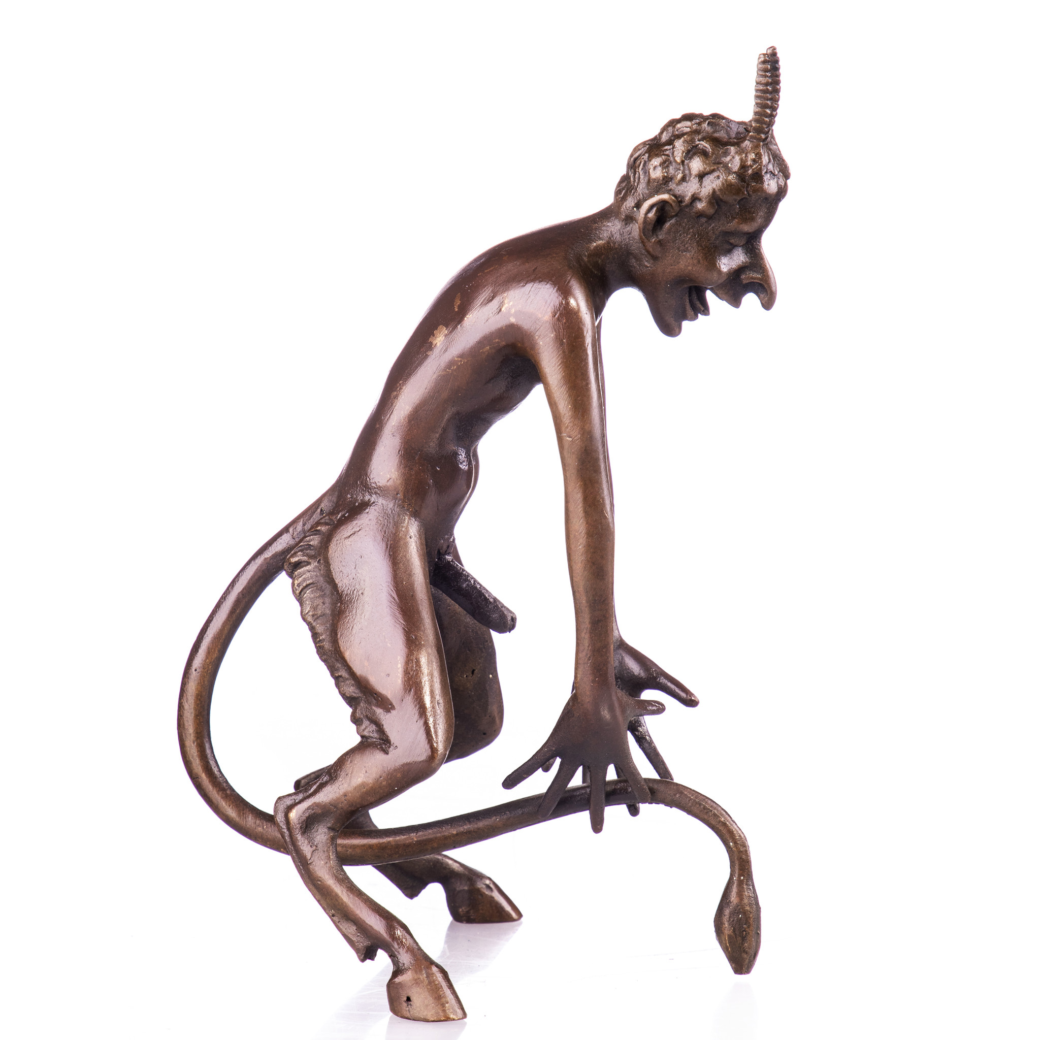 Kép a Faun, erotikus bronz szobor