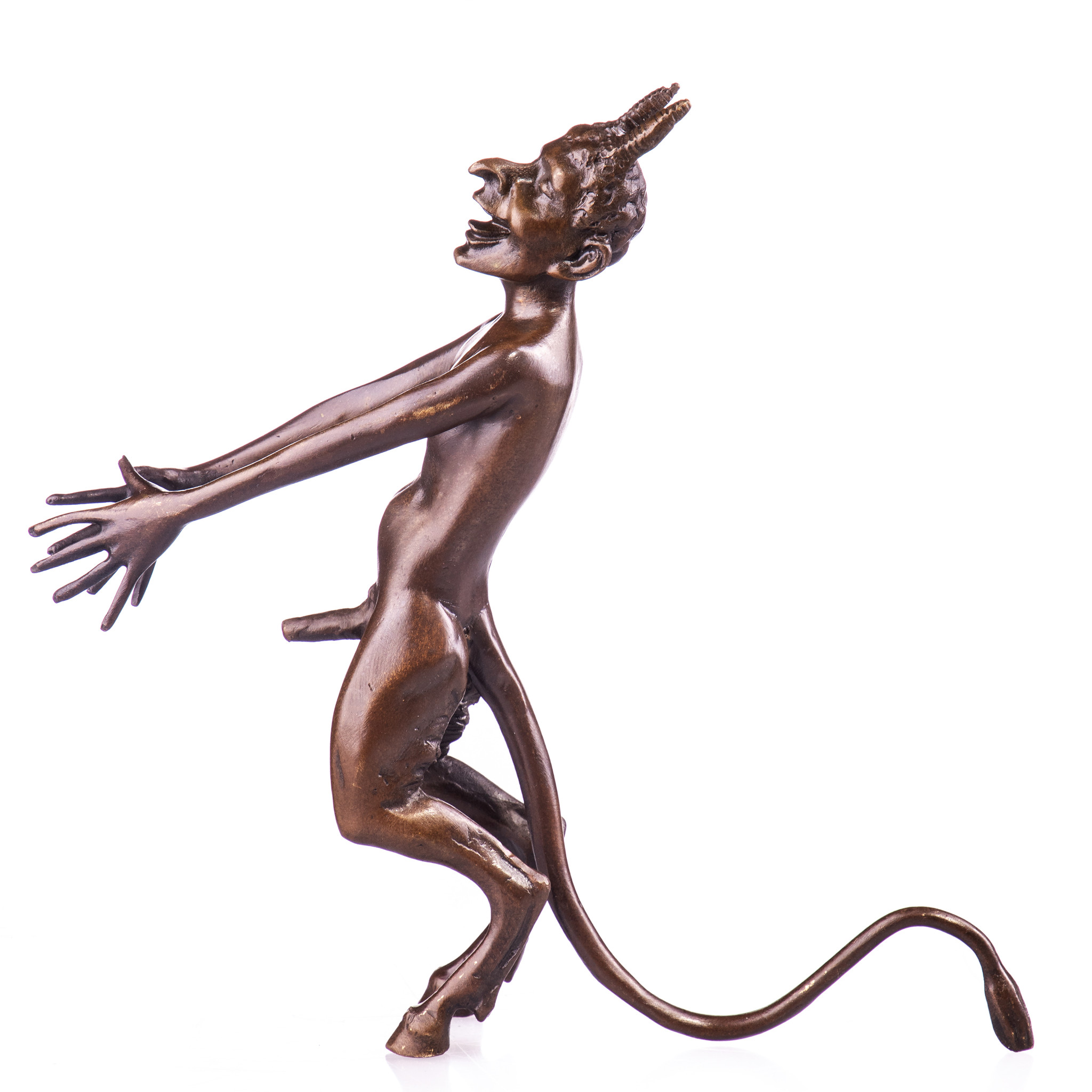 Kép a Faun, erotikus bronz szobor