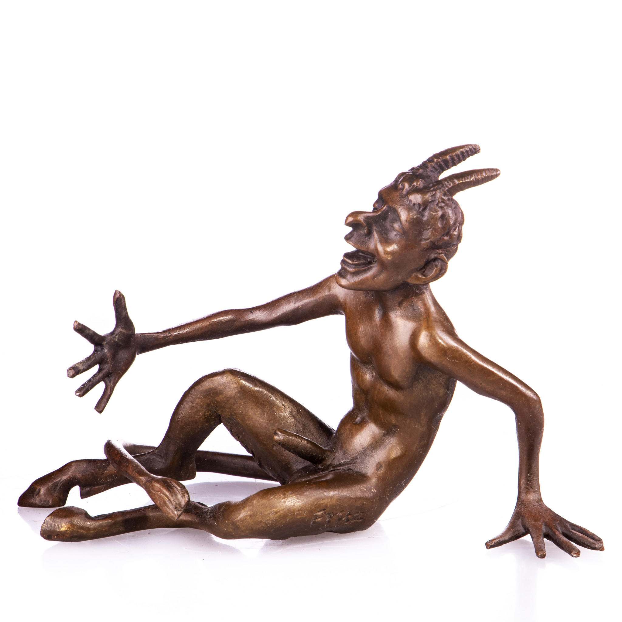 Kép a Faun, erotikus bronz szobor